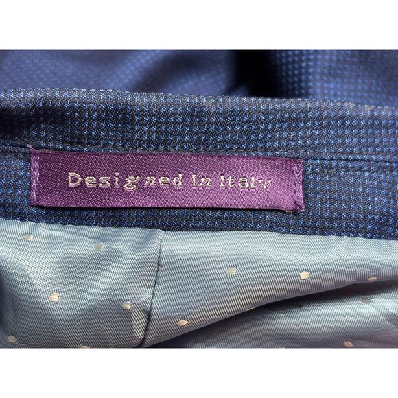 Vinci Tuxedo Jacket Mens Blue Satin Lapel One Button Blazer Designed in Italy - Picture 4 of 7